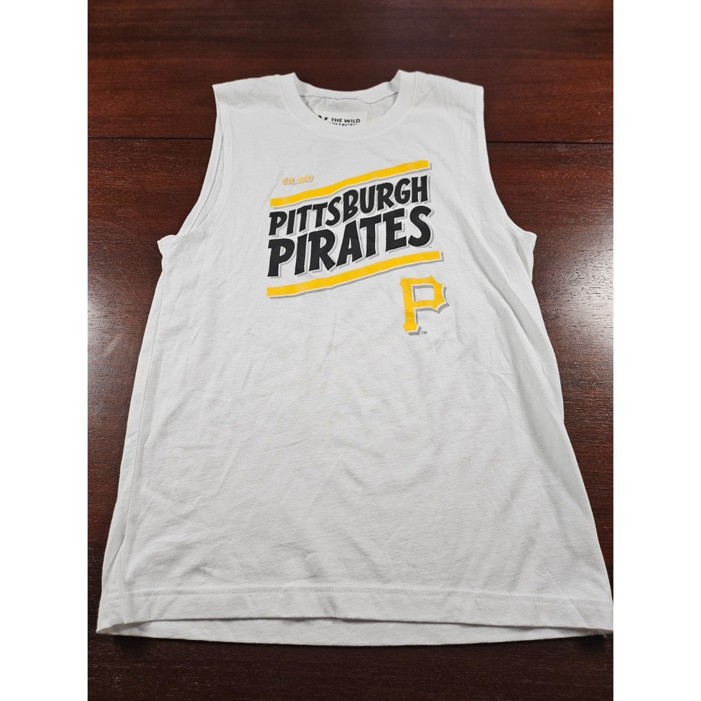 Pittsburgh‎ Pirates Tank Top Womans Small The Wild Collective White Yellow